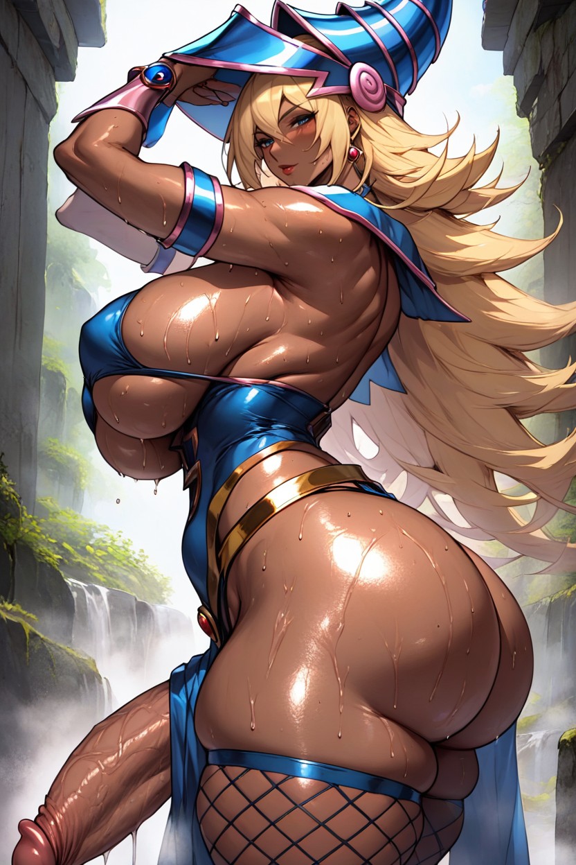 Fishnet Legs, Oiled Skin, Arms Up AI Porn