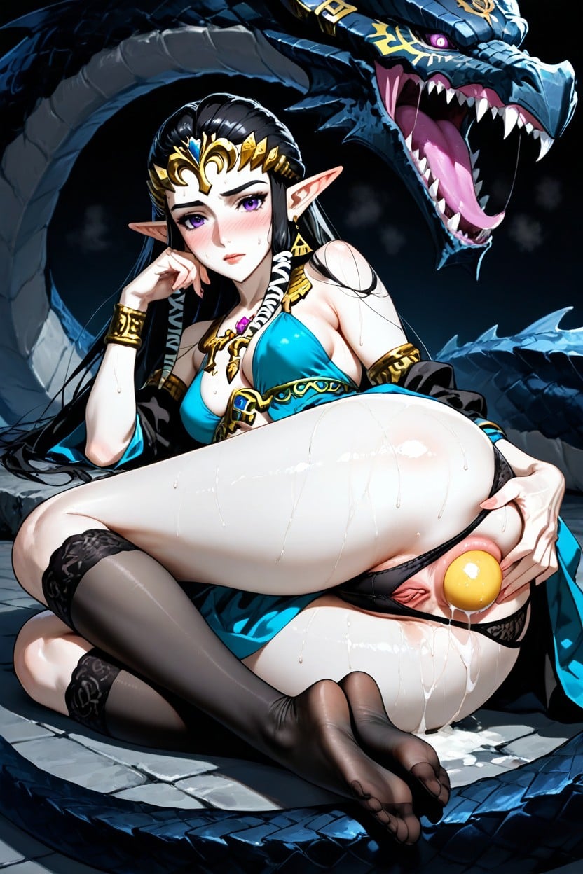Embarrassed , Spreading Ass, Twilight Princess Zelda Fully Clothed Hentai AI Porn