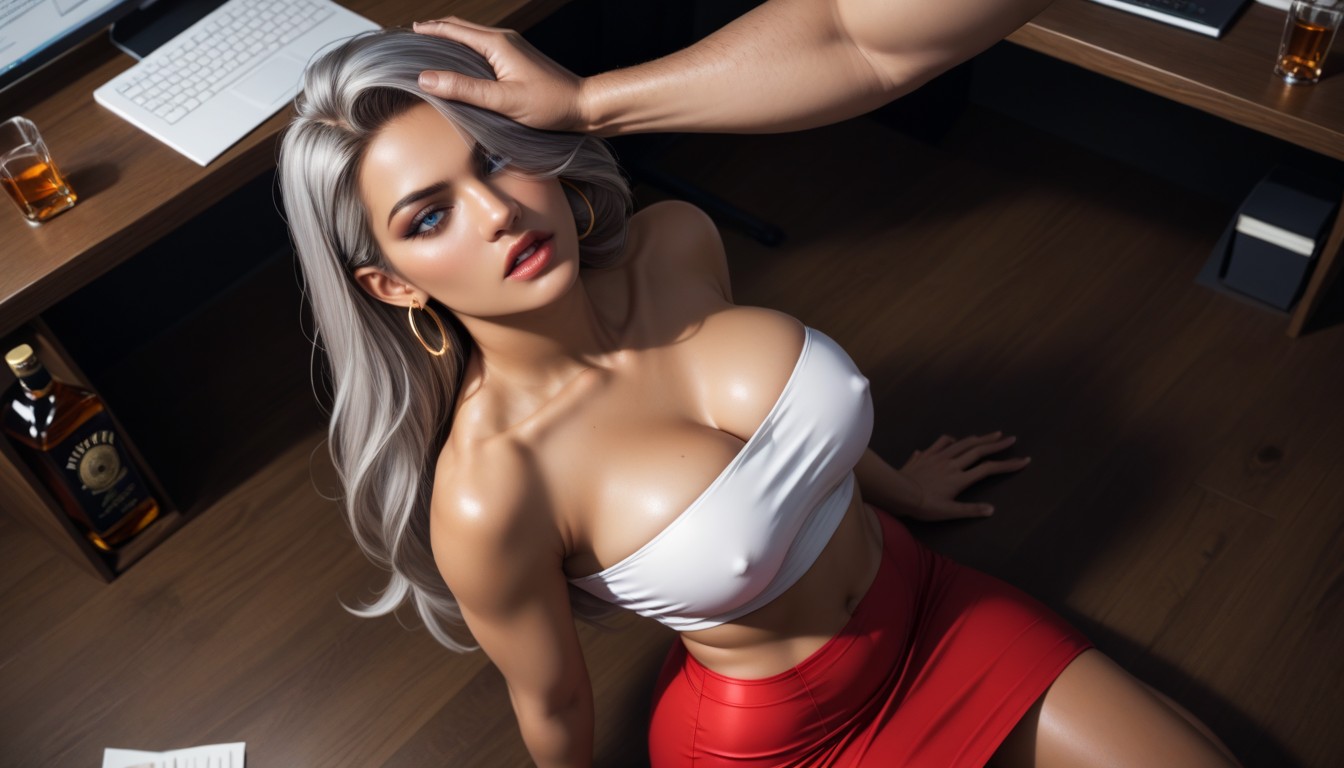 Showcasing Ass, Blue Eyes, Navel Exposed AI Porn
