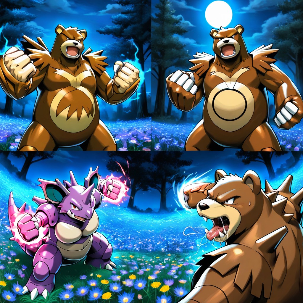Energy Aura Around Fighters, Duo, Dramatic Lighting Hentai AI Porn