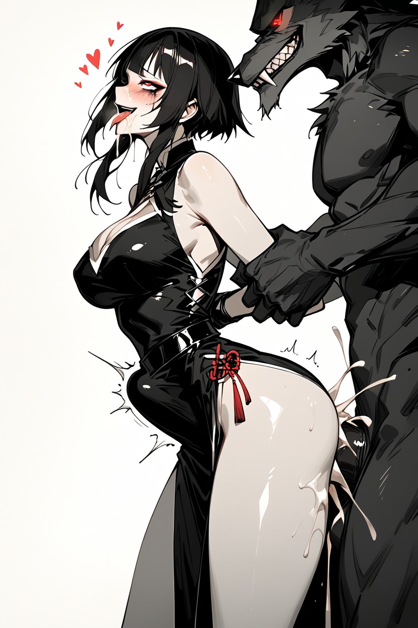 Side View, 2 People, Evil Expression Hentai AI Porn