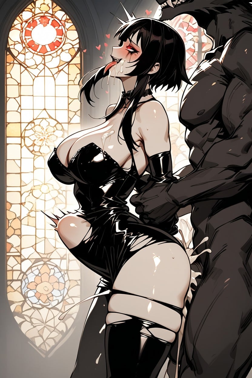 Fucked Doggystyle By Werewolf, Mischievous (smiling While Blushing), Heart Eyes Hentai AI Porn