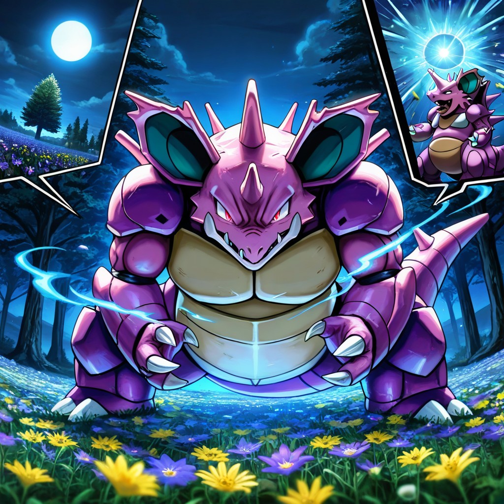 Horn Attack, Night, Massive Nidoking Hentai AI Porn