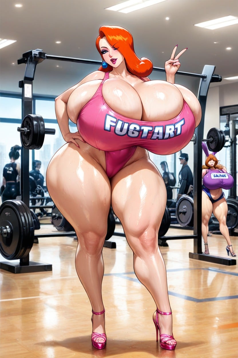Breast Hypertrophy, Gym, Huge Hanging Breasts Hentai AI Porn