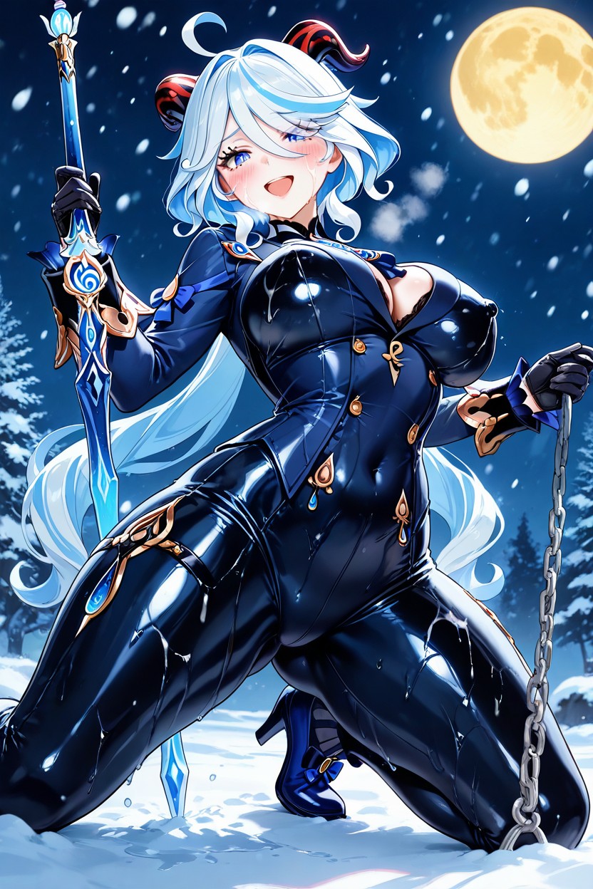 Back Arching, Wearing Tight, Extremely Wide Hips Hentai AI Porn