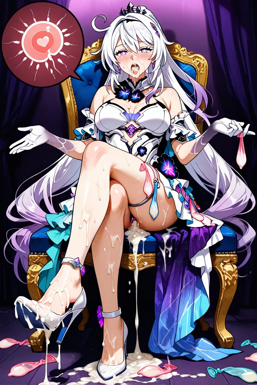 Foot Inside Semen Soaked High Heels, Cum On Clothes Huge Amount Of Cum, Heel Raised Hentai AI Porn