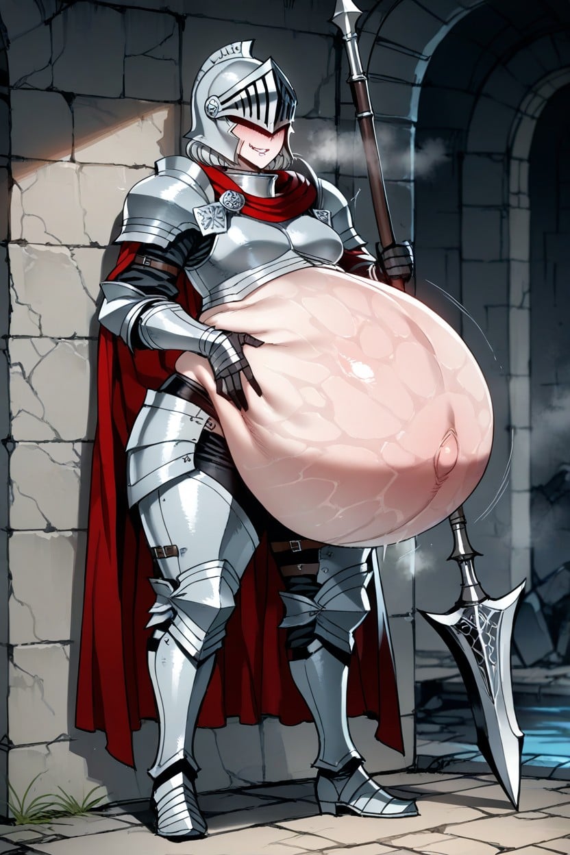 Unreal Round Stomach, Historically Accurate Armor, Armored Overly Inclined Heeled Boots Hentai IA