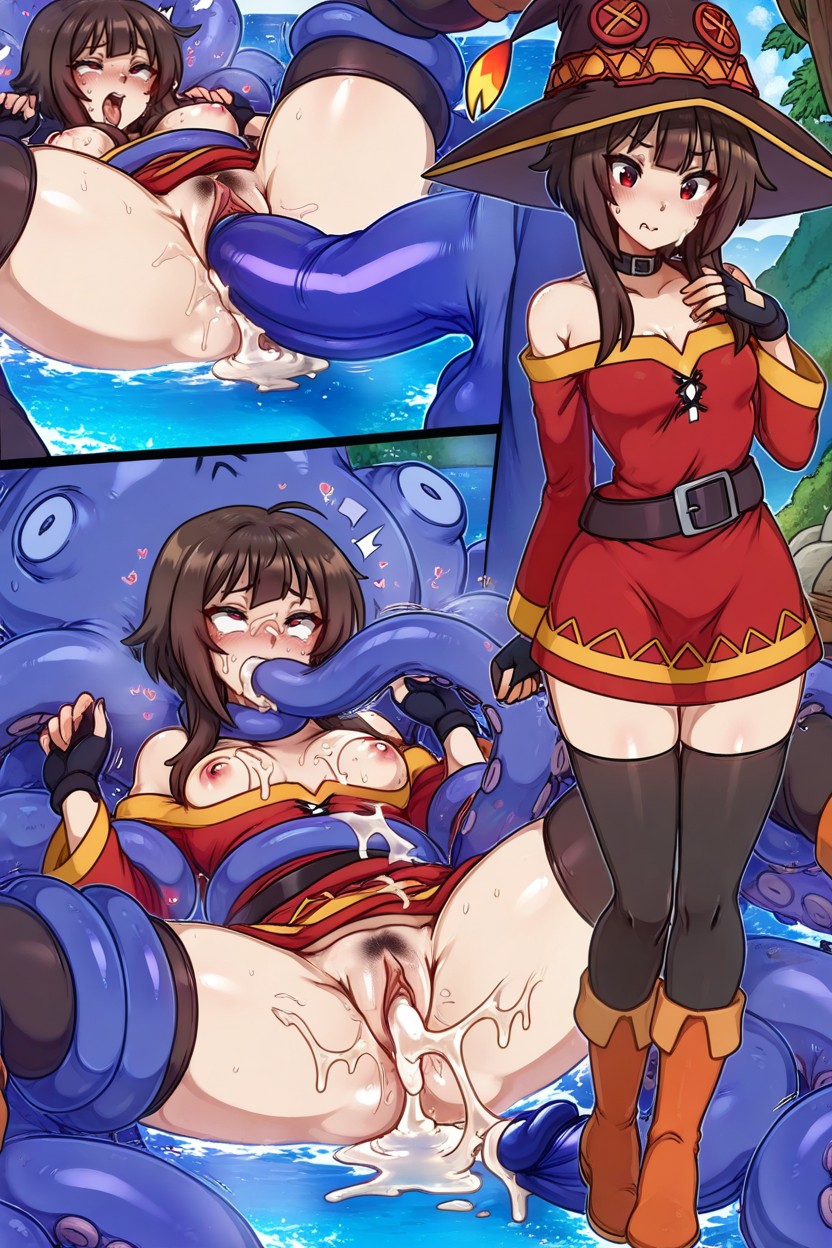 Arms By Tentacles, Giant Dick Inside Pussy, Blush Hentai AI Porn