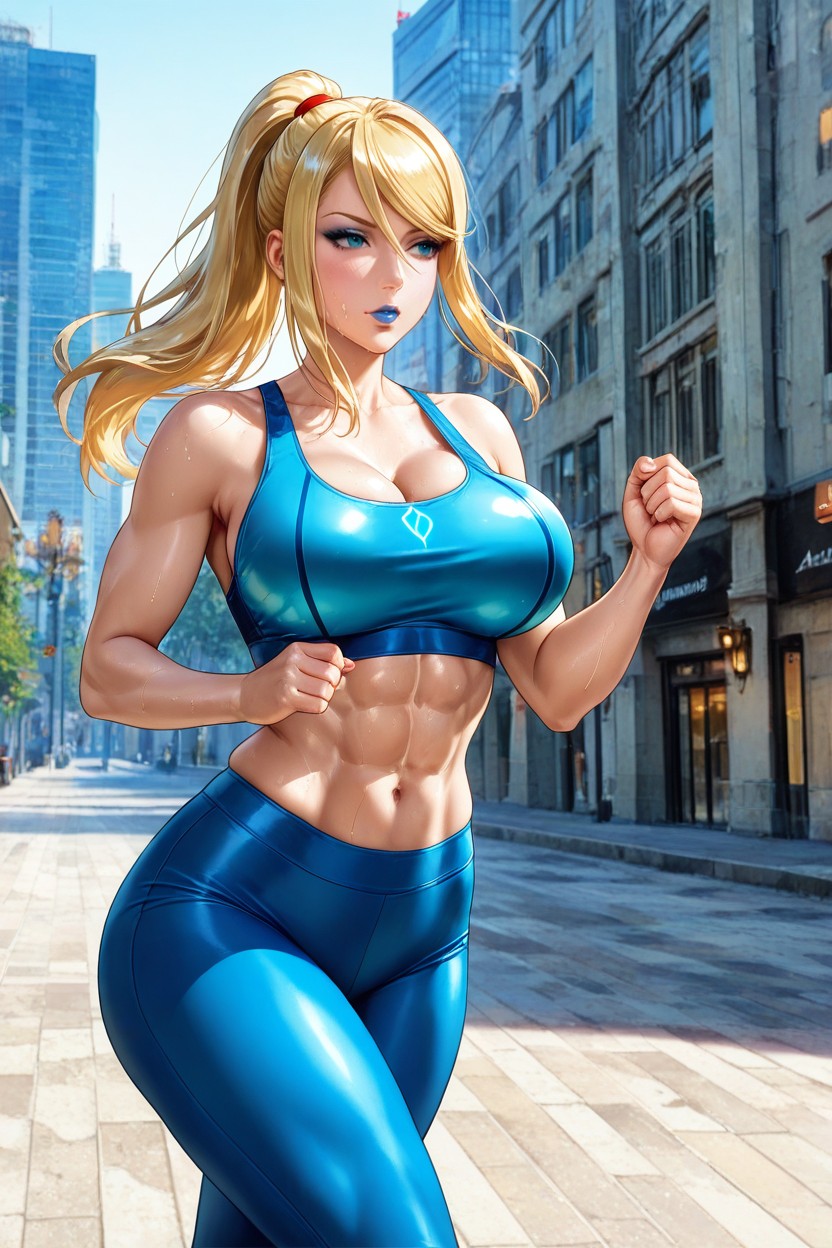 Fit Woman, Solo, Eyeshadow AI Porn