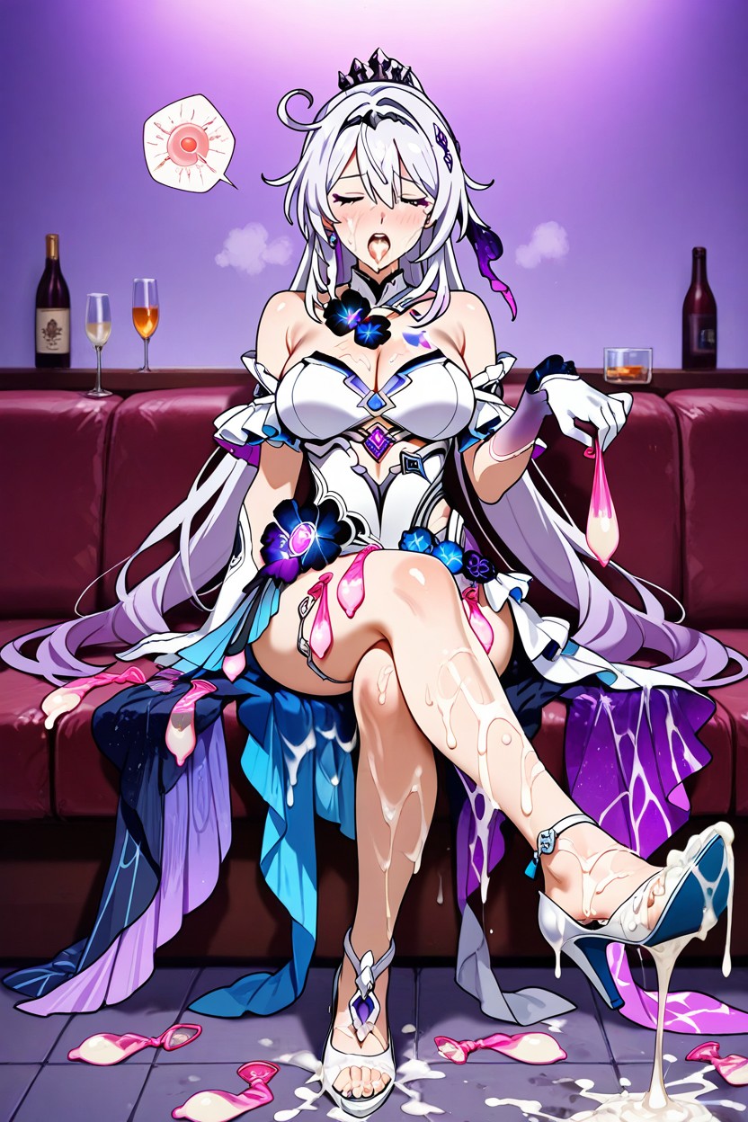 Cum In Mouth, Used Condom, Legs Crossed Hentai AI Porn
