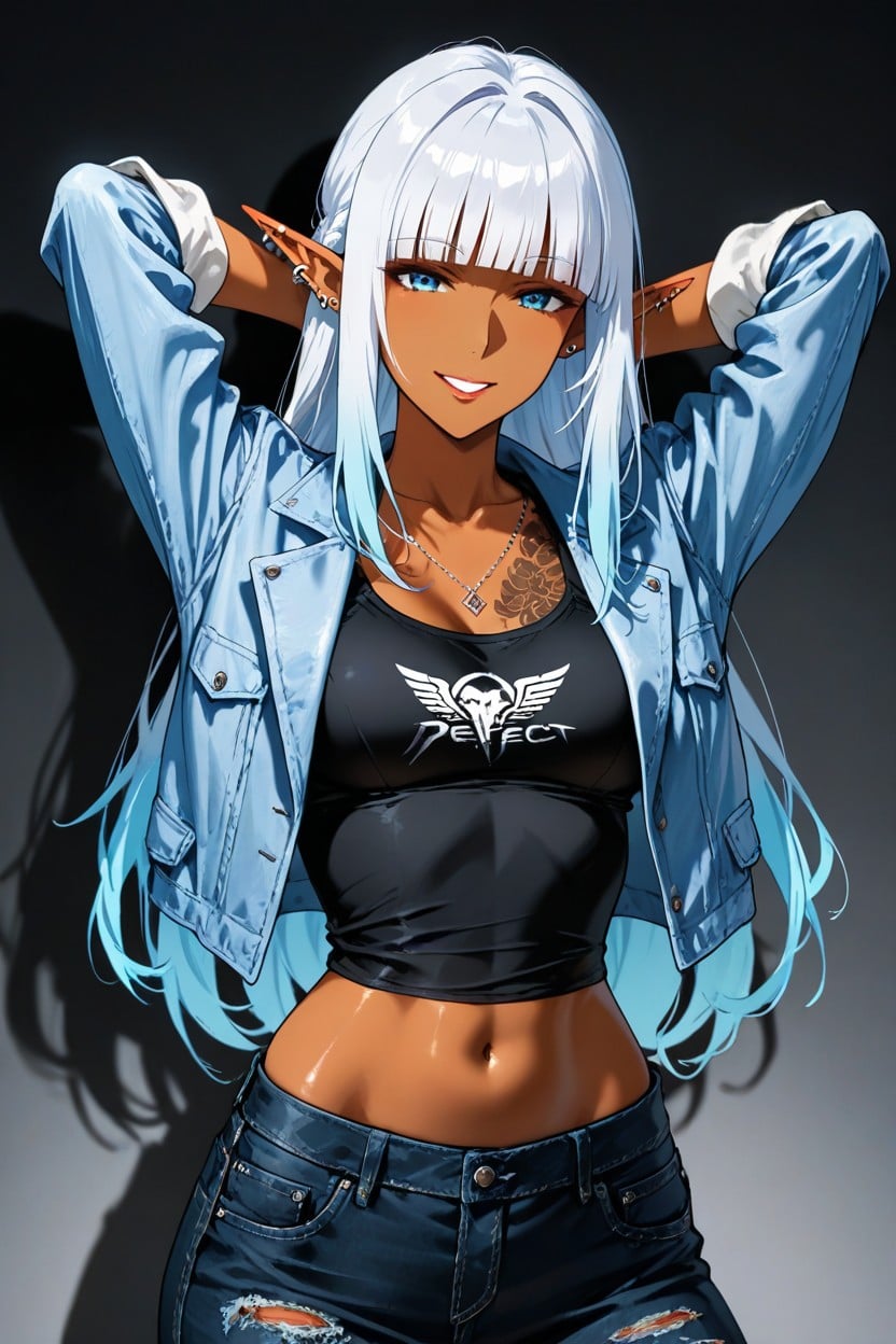 Looking At Viewer, Perfect Eyes, Dark Skin Hentai IA