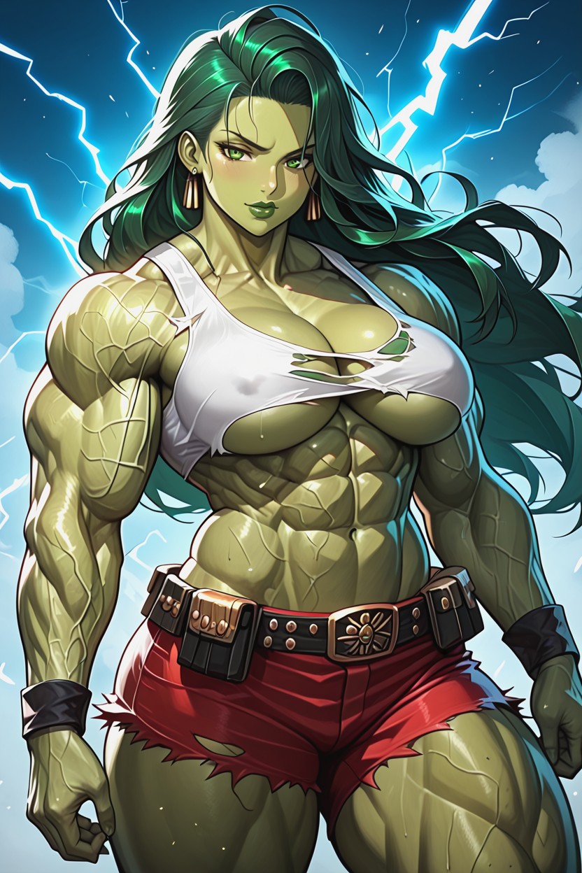 Gigantic Muscle Trapezius, Hulking Gigantic Biceps, Wide Hips Hentai AI Porn