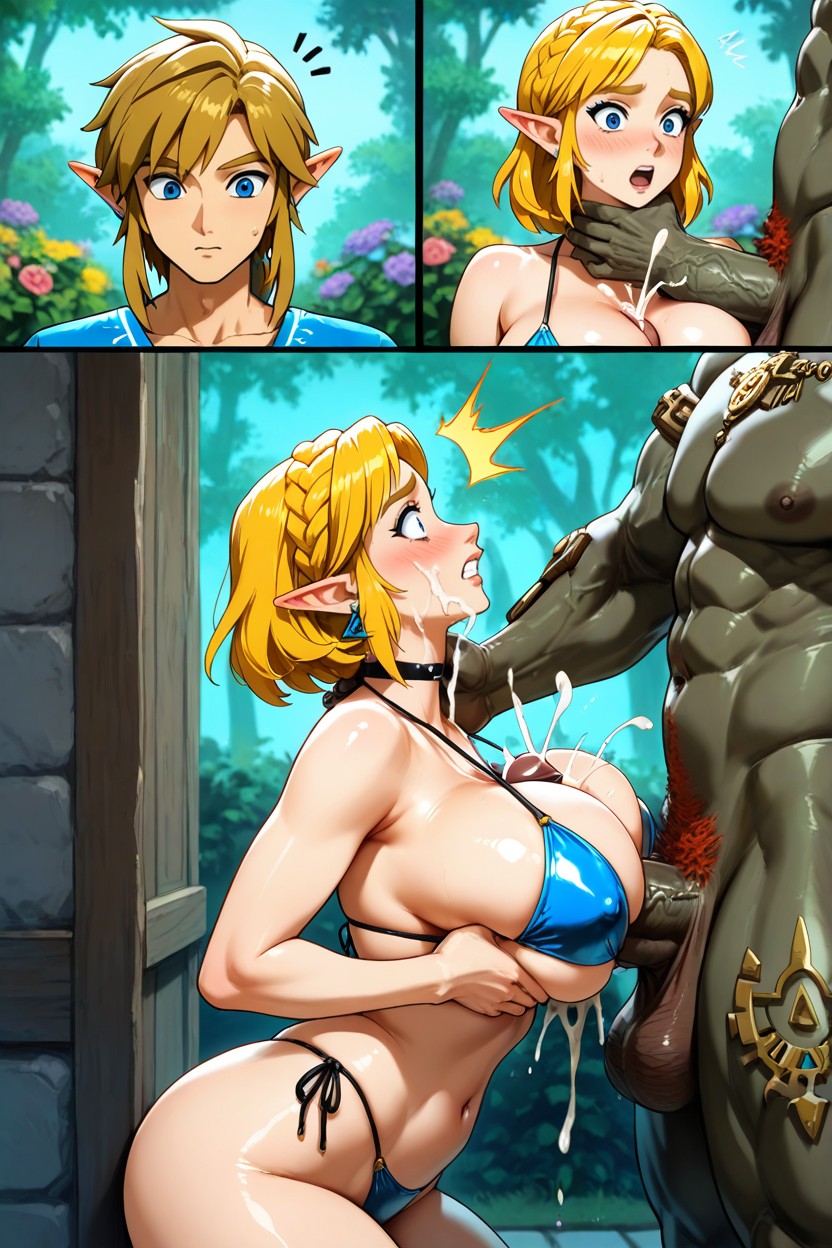 Zelda, Grab Neck, Zelda Blonde Hentai AI Porn