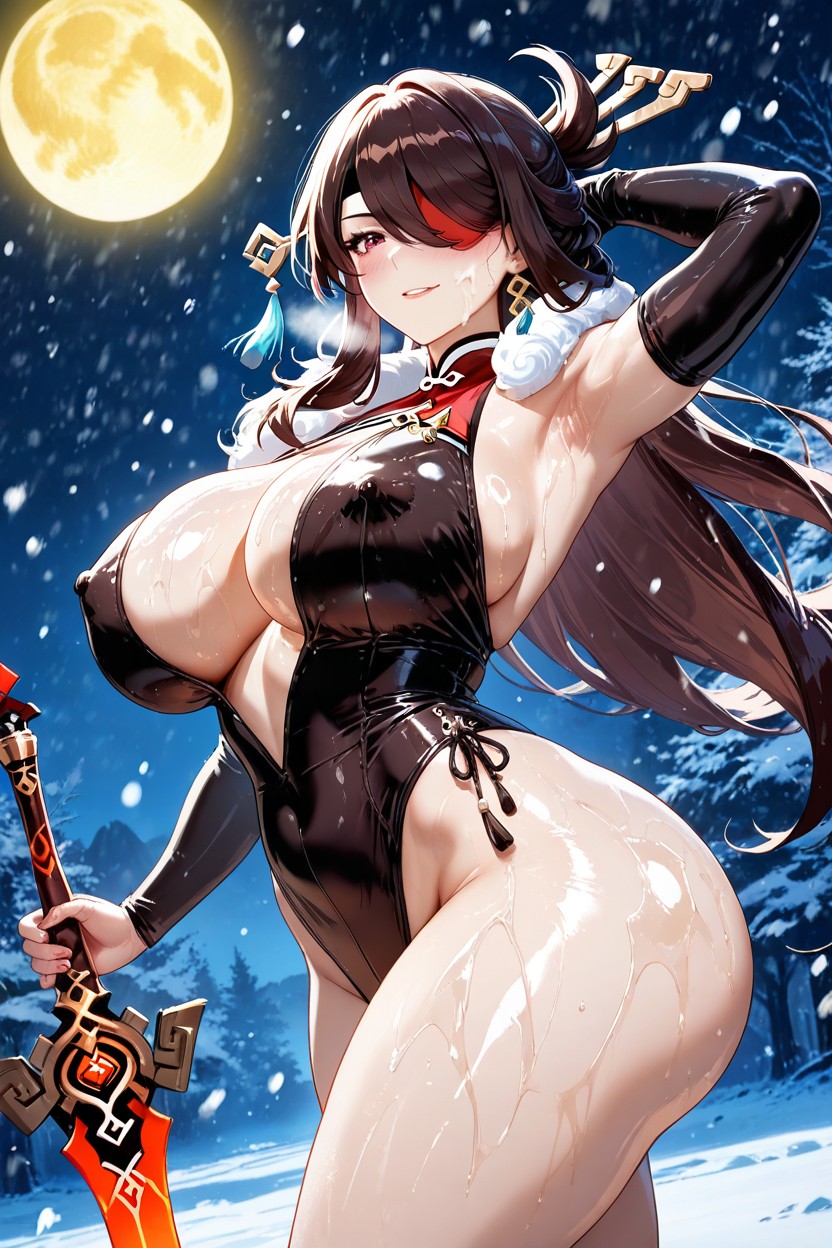 Heavy Breathing, Wide Hips, Large Round Ass Hentai AI Porn