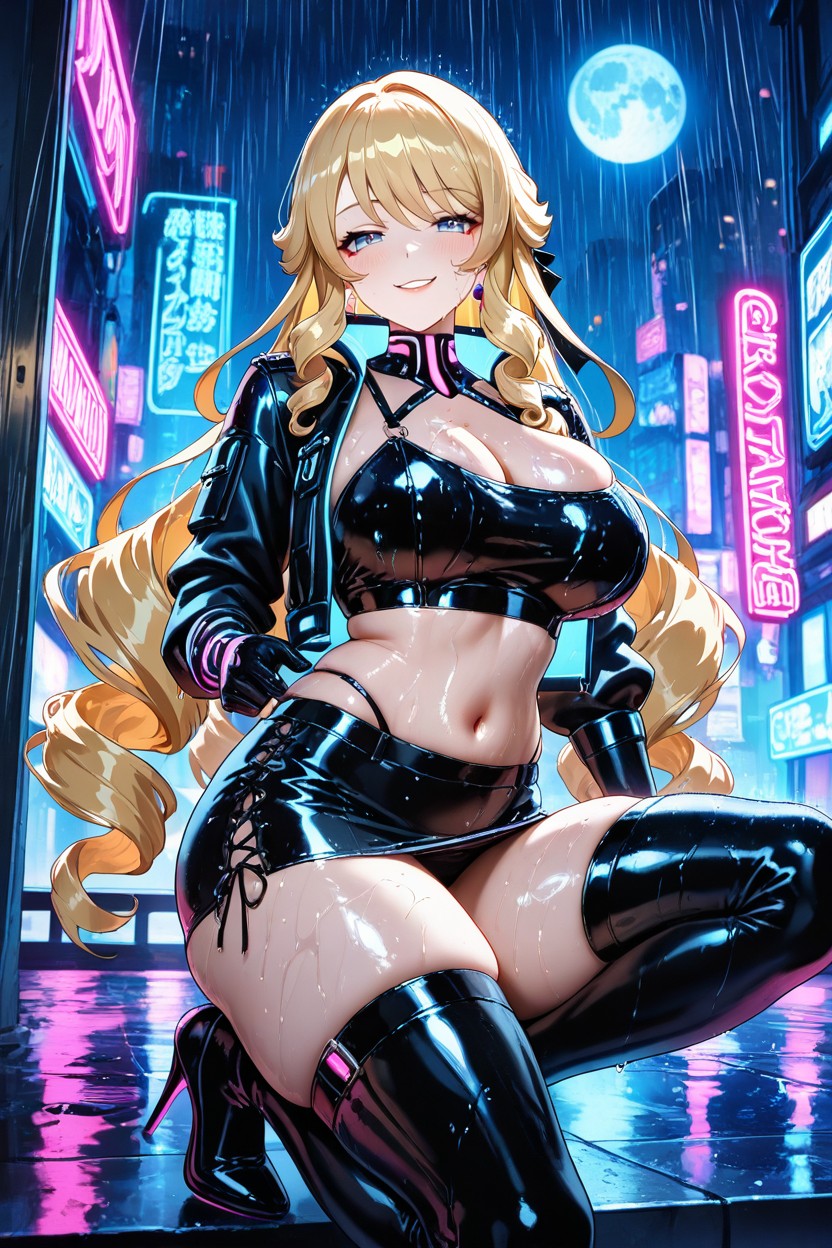 Tight Clothes, Detailed Outfit, Raining Hentai AI Porn