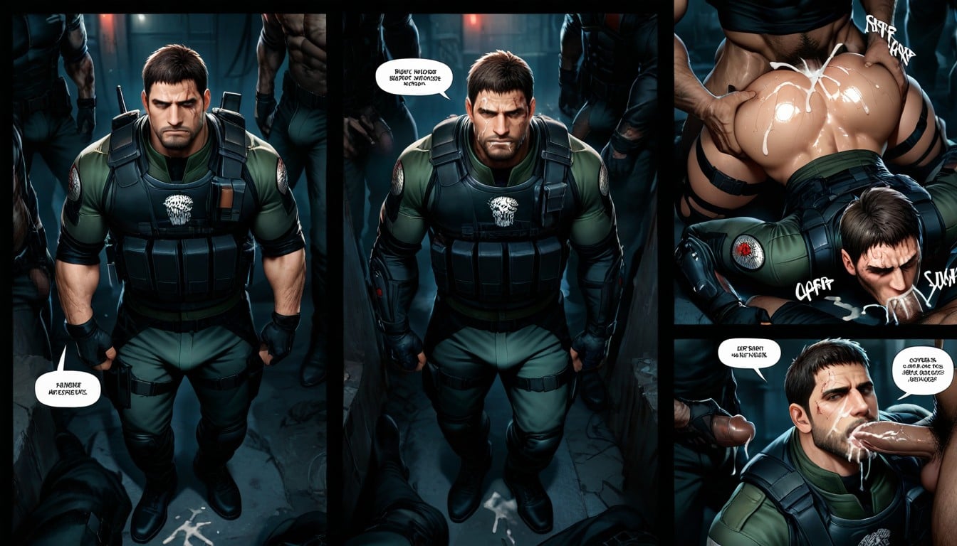 Zombies Fuck Chris Redfield, Swearing, Cock In Ass Porno gay IA