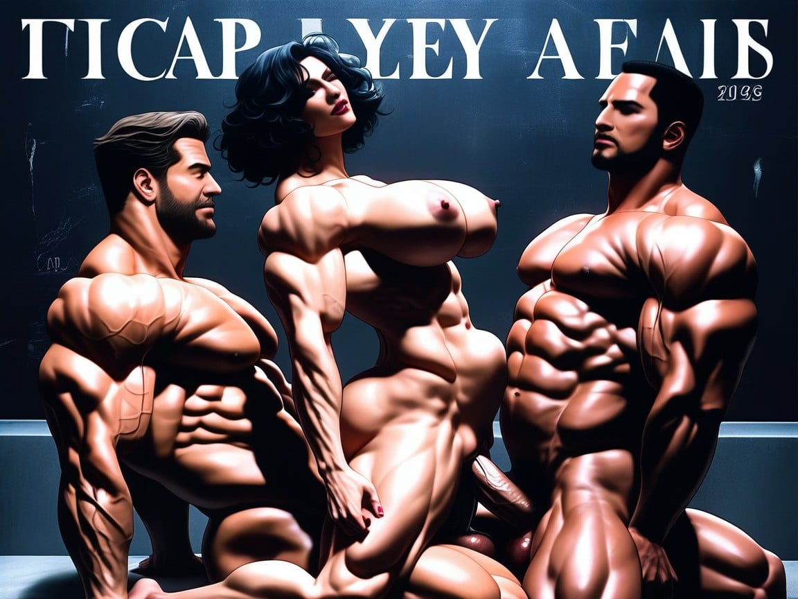 Intense Sexual Behavior, Developed Muscles, Magazine Cover AI Porn