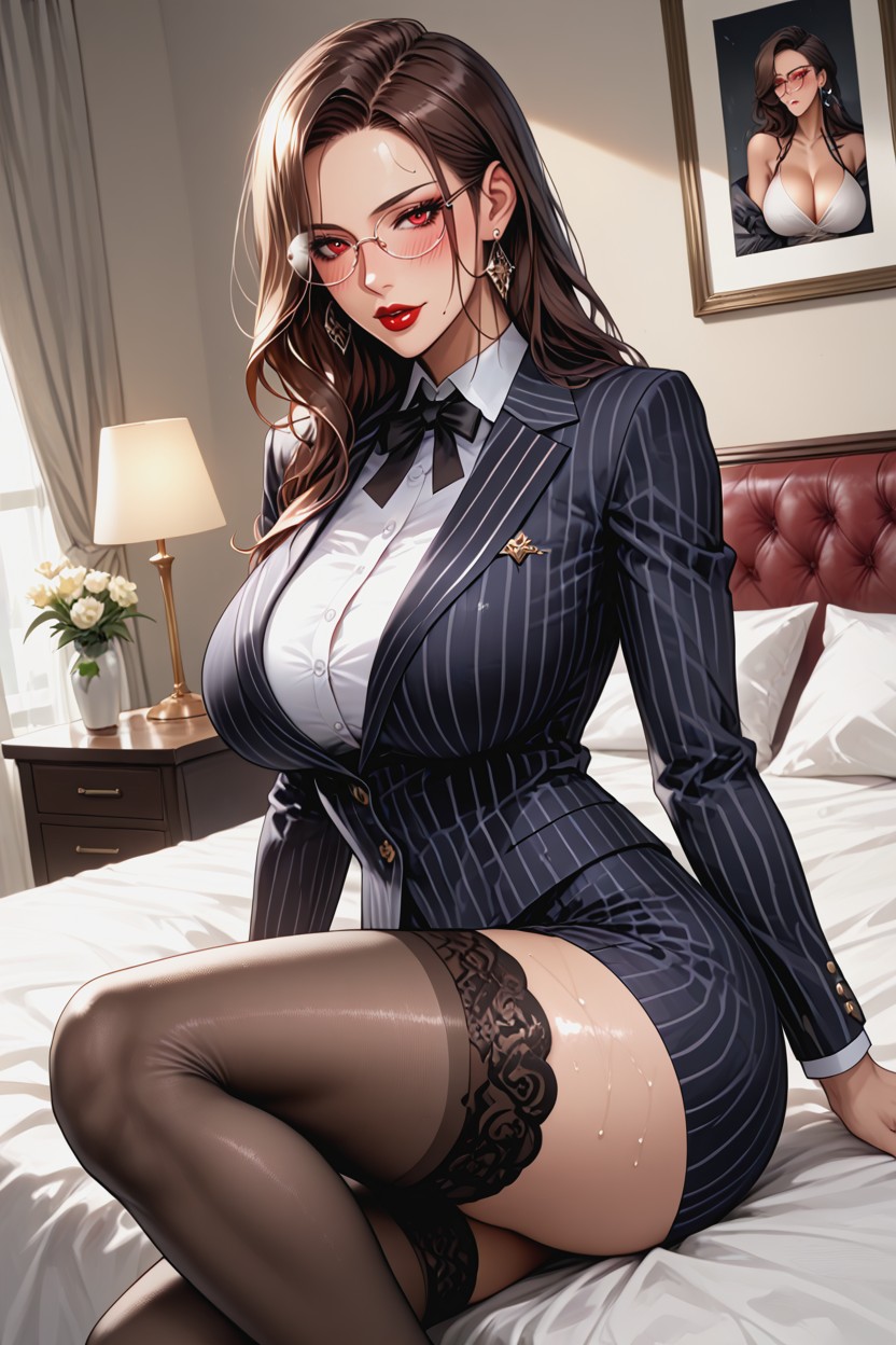 Long Legs, Sitting Down, Bedroom Hentai AI Porn