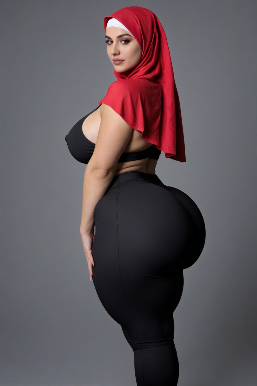 Disproportionately Fat Hyper Arms, Three Quarter Side View, Massive Round Ass AI Porn