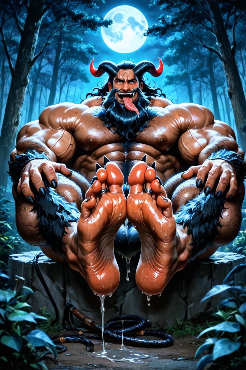 Bosque, Músculos Sobredimensionados, Cock Dripping Precum Porno gay IA