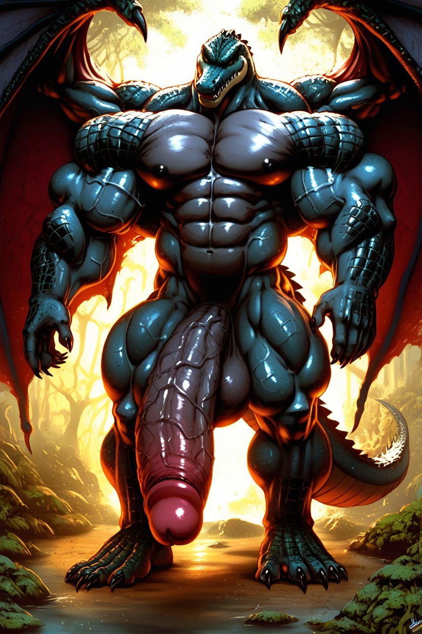 Hyper Cock, Full Body Shot, Singular Individual AI Porn