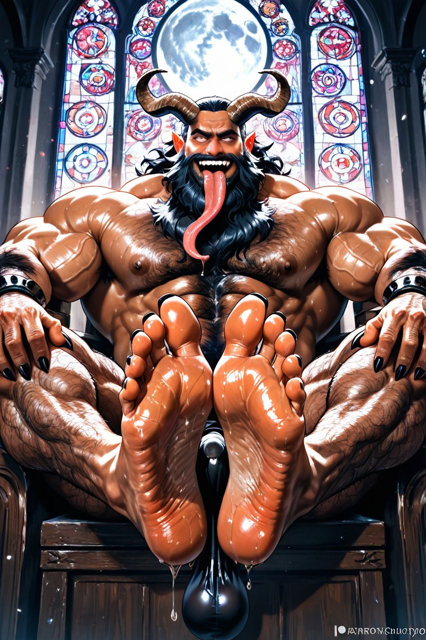 Black Hair, Bodybuilder Legs, Hyper Muscular Body KI Schwulenporno