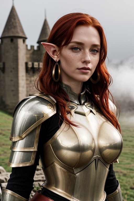 Gold Armor, Large Ass, Face Focus AI Porn