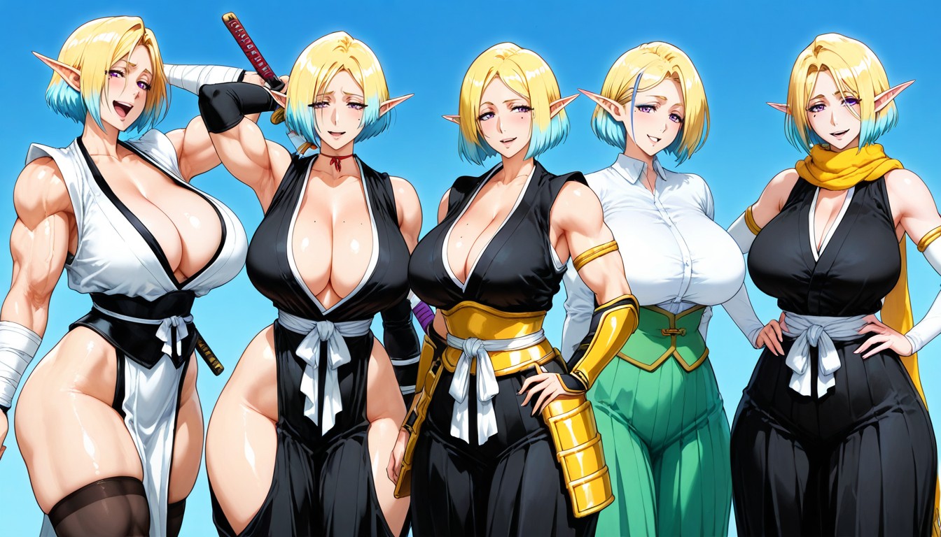 Grinning, Open Mouth Wide, Elf Woman Hentai AI Porn