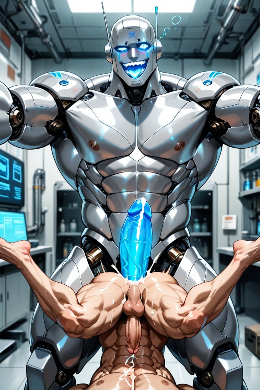 Robot Man, Covered In Cum, Human Cumslut Porno IA Gay
