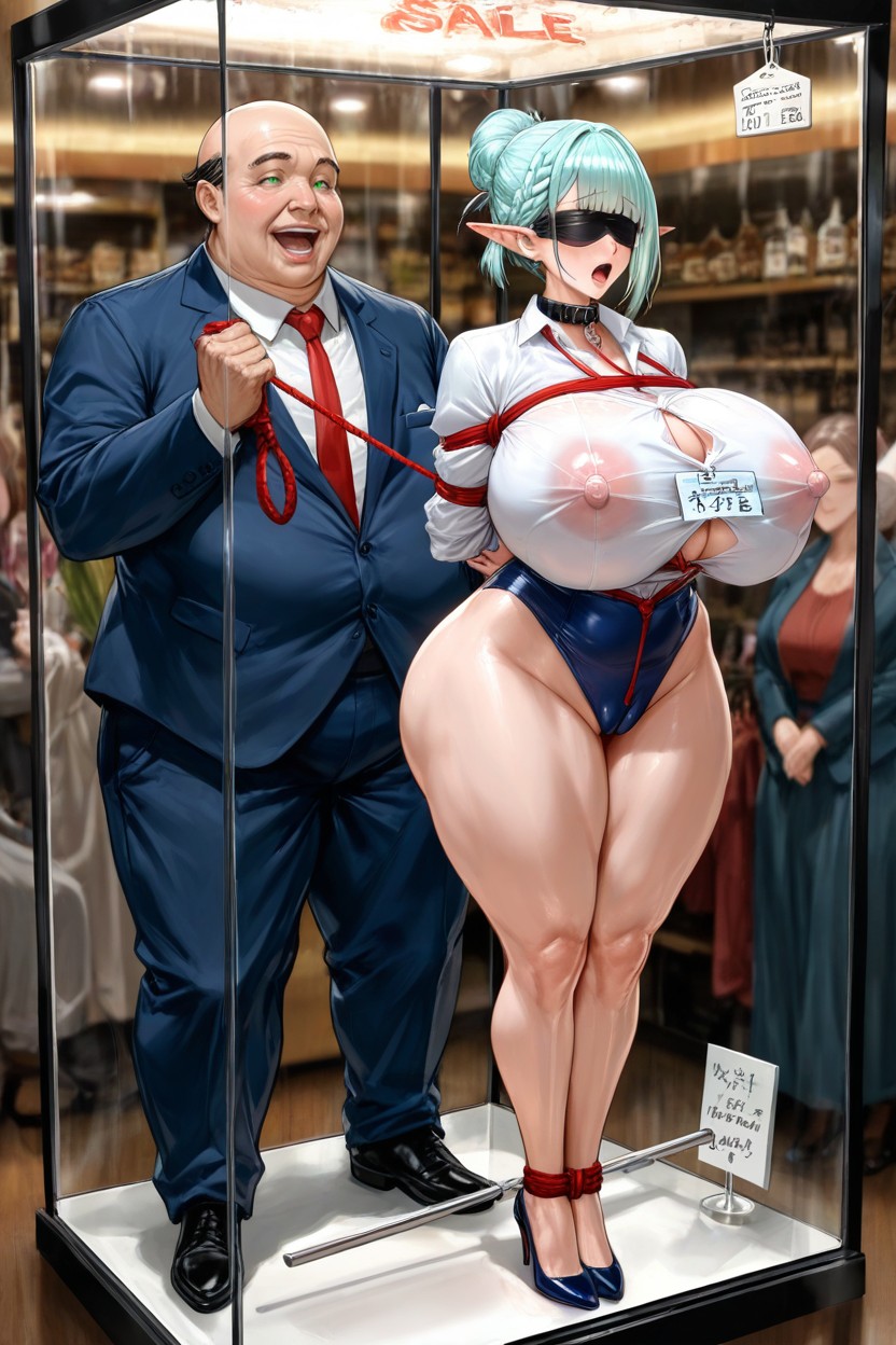 Sell, Beautiful Woman, Confined In A Shop Window Hentai AI Porn
