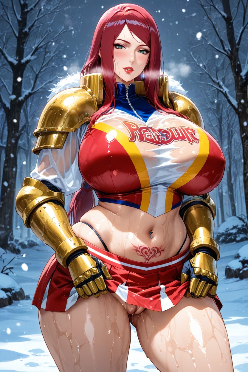 Huge Breasts, See Through, Navel Piercing AI Porn