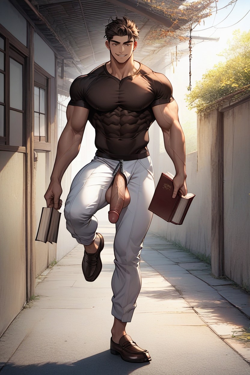 Male Teacher, Thick Thighs, Toned And Strong Body ゲイAIポルノ