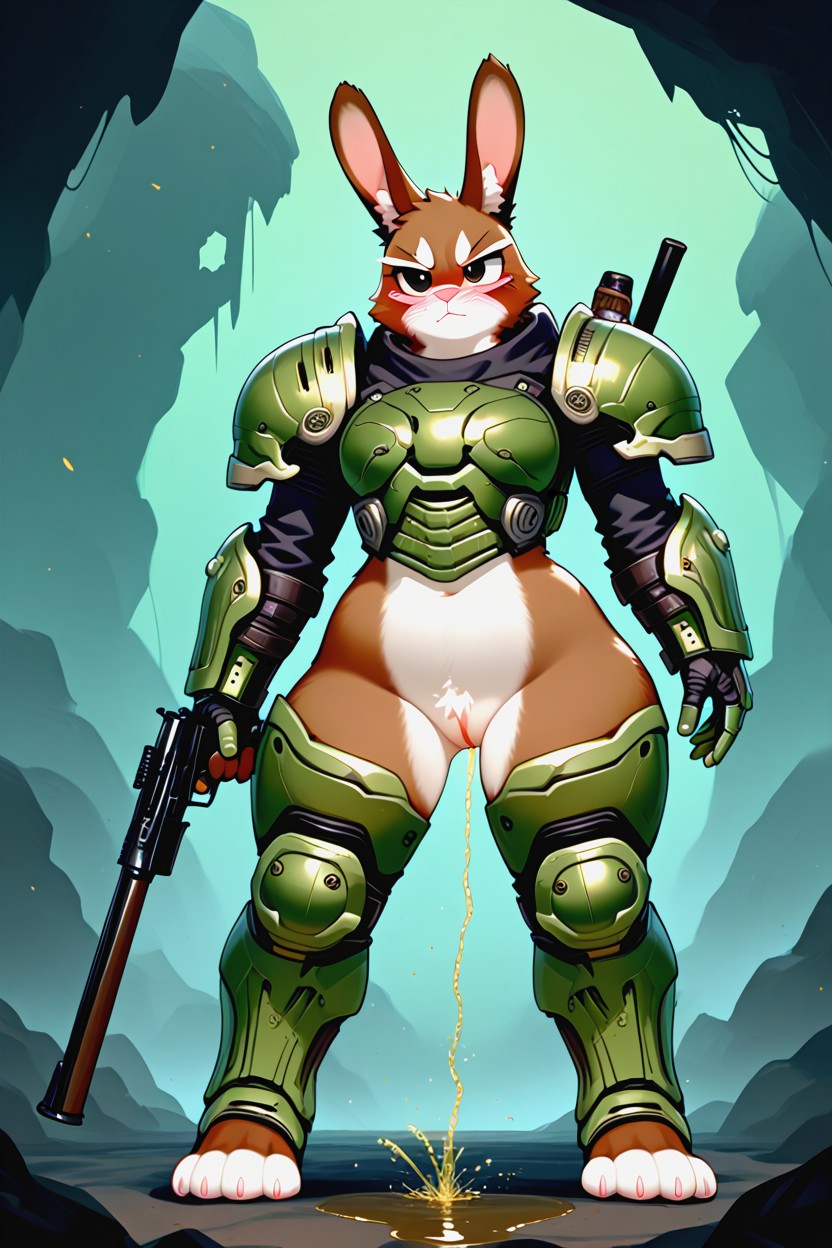 Doomslayer, Colossal Ass, Wetting Fur Furry AI Porn