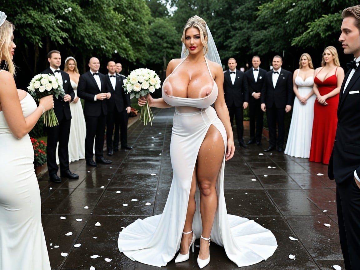 Thick Thighs, Hourglass Figure, Incredibly Unimaginably Oversized Massive Round Breasts AI Porn