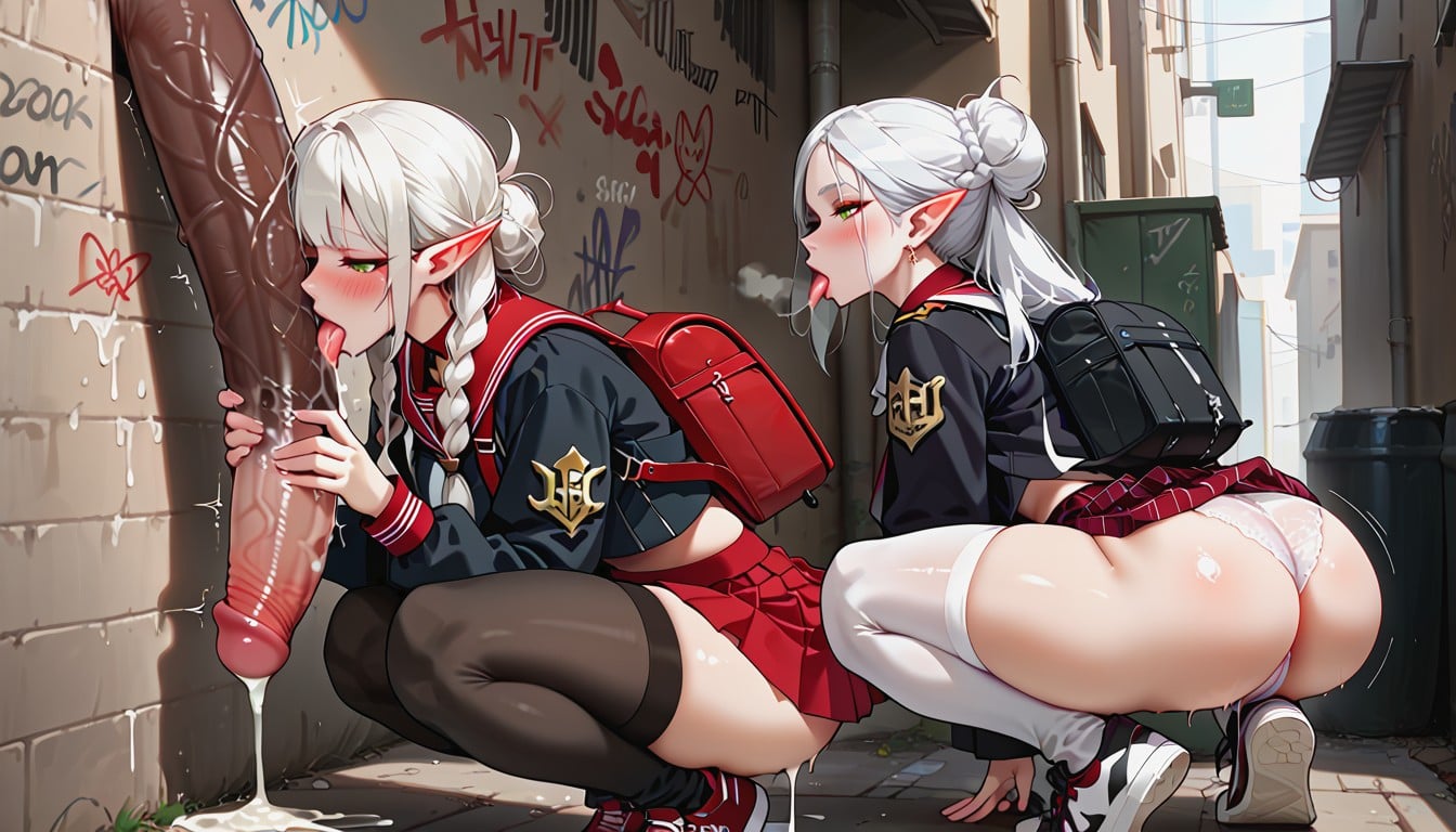 Jacket With Red Sailor Collar, Hair With Four Colors, Motion Lines Hentai AI Porn