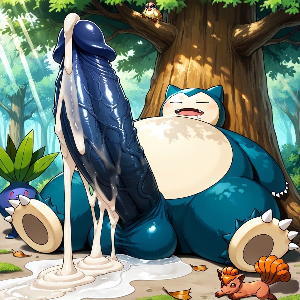 Cock Lies On The Ground, Impossibly Long Hyper Penis, Massive Belly Rising With Breath Hentai AI Porn