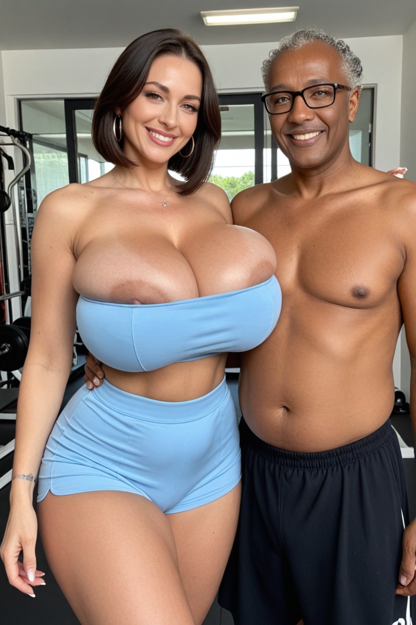Groin Tattoo, Old White Man Behind, Strapless Top MILF AI Porn