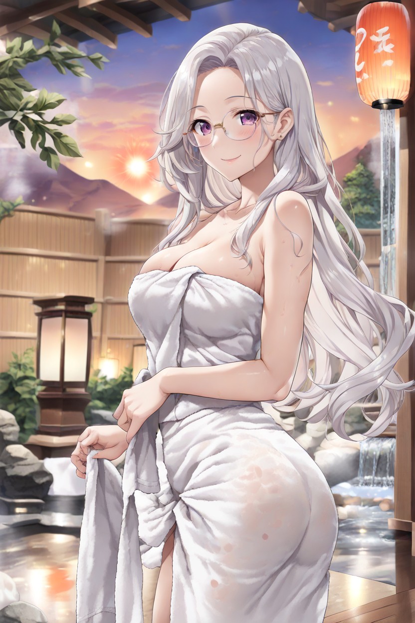 She Is Wearing Round Glasses, One Woman, Dusk Hentai AI Porn