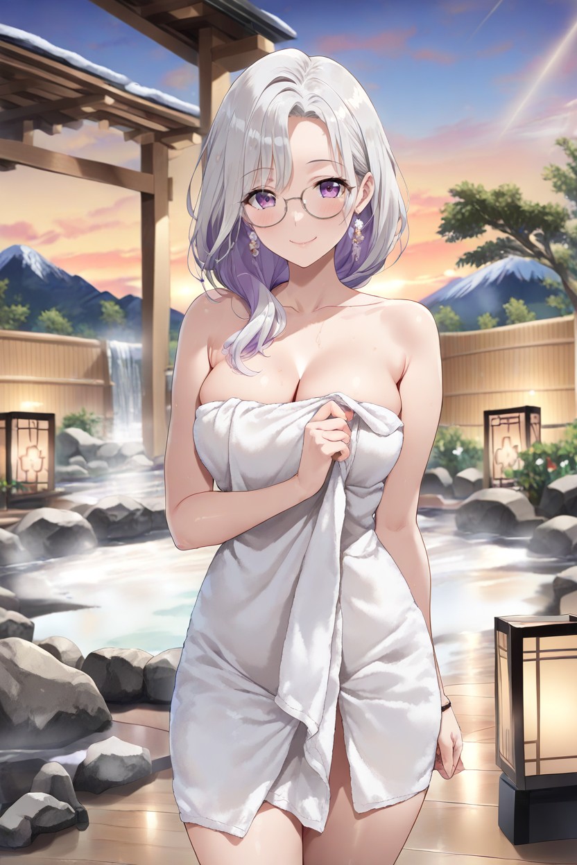 18+, Very Large Hot Spring, Medium Breasts Hentai AI Porn