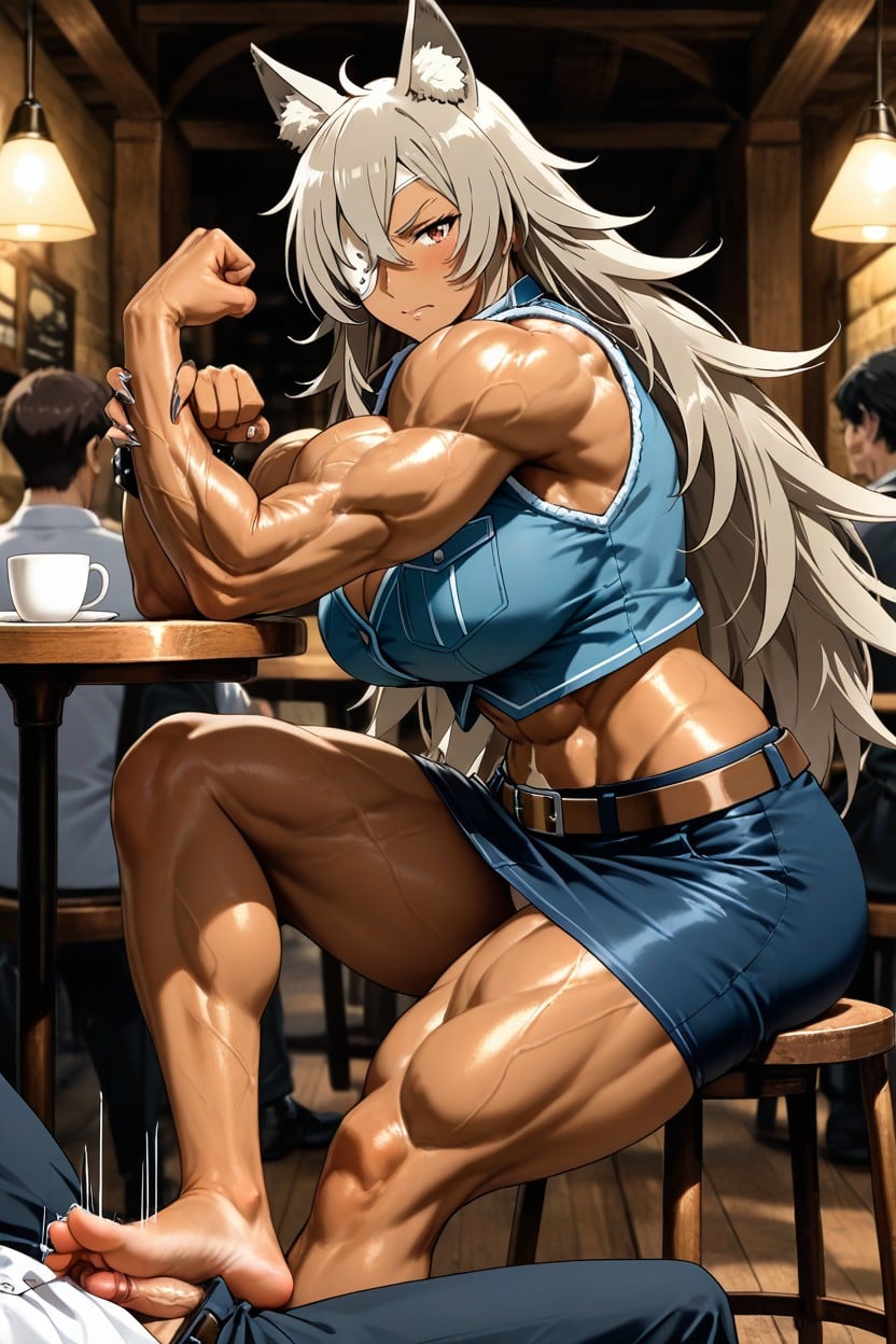 Long White Sharp Nails, Looking At Viewer, Cat Ears Hentai AI Porn