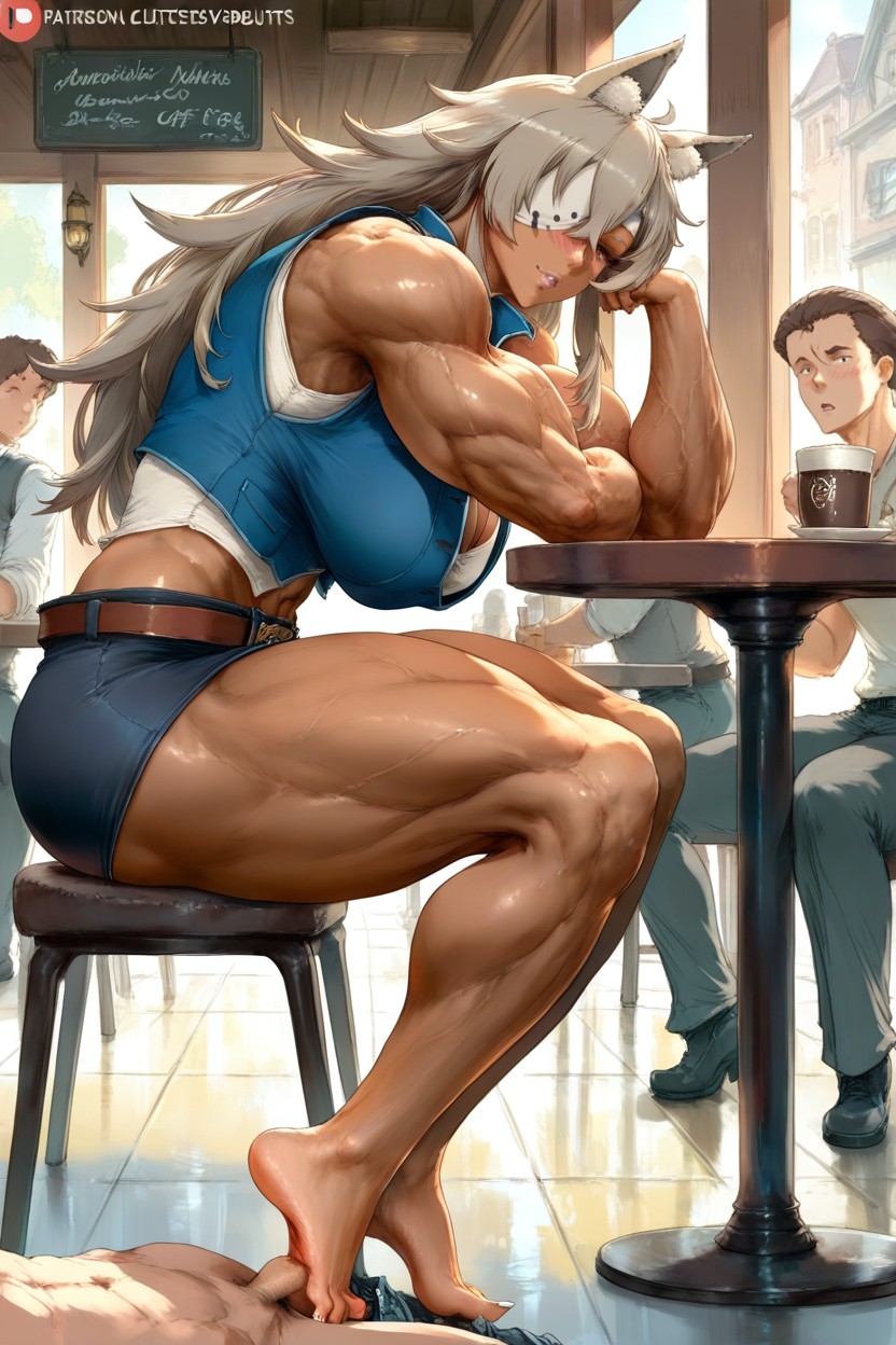 Looking At Viewer, Long White Sharp Nails, Emphasize Taller Female Hentai AI Porn