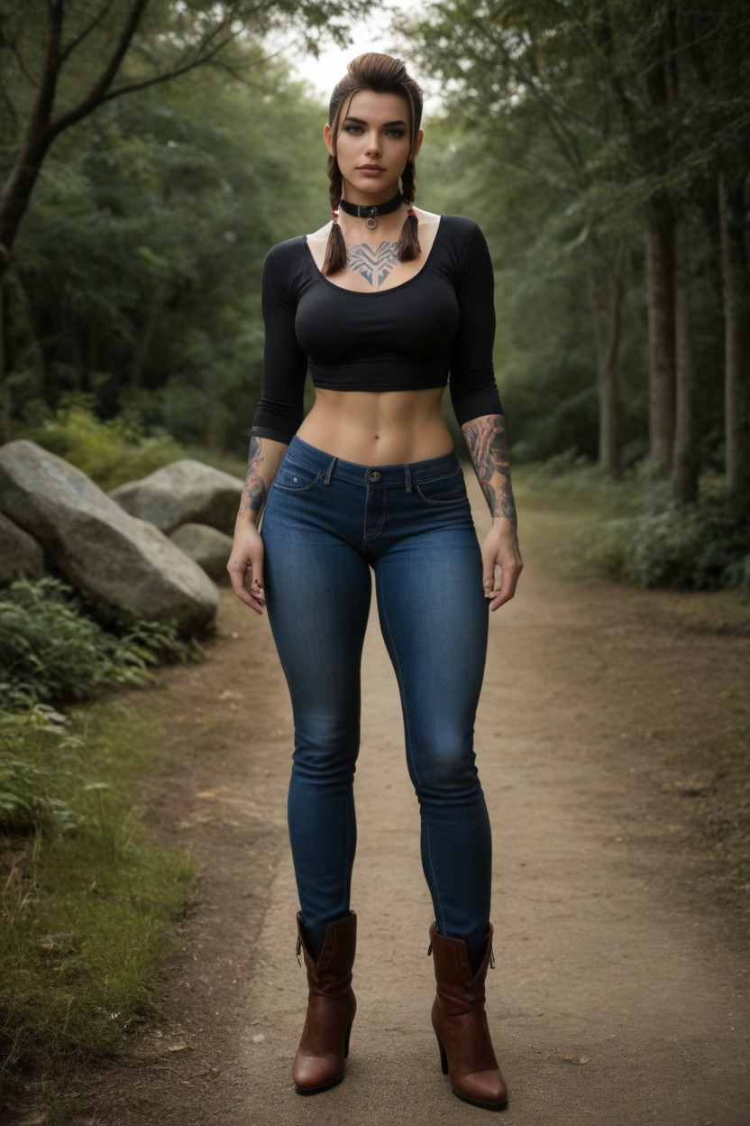 Thighs, Artistic Neck Tattoos, Standing AI Porn