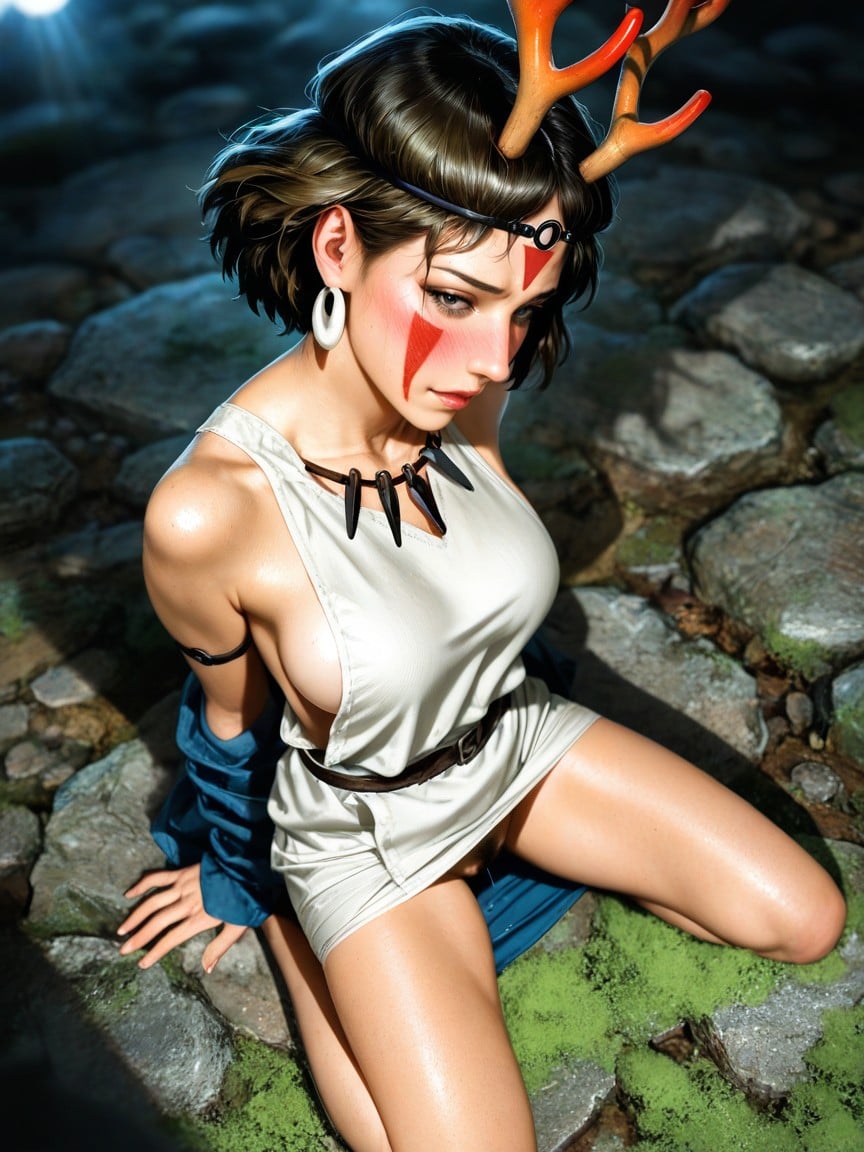 Shoulderless Top, Undressing, Avergonzada Hentai IA