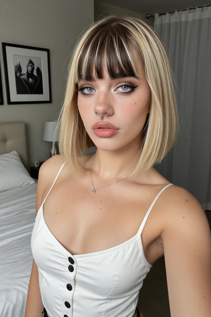 Black Stockings, Perfect Lips, Emo AI Porn