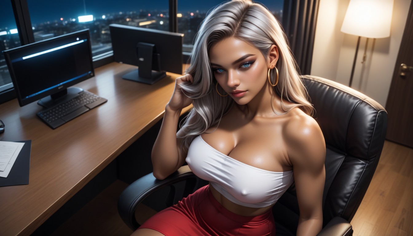 Medium Breast, Navel Exposed, Deep Shadows AI Porn