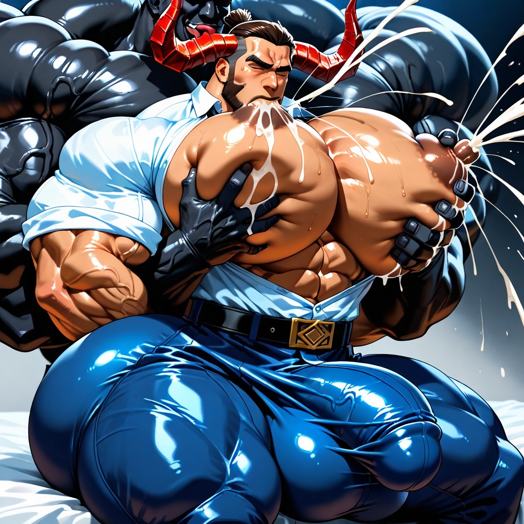 Greedily Sucking Milk Out Of Boob, Large Horns, Aggressively Sucking Boob AI同性戀黃片