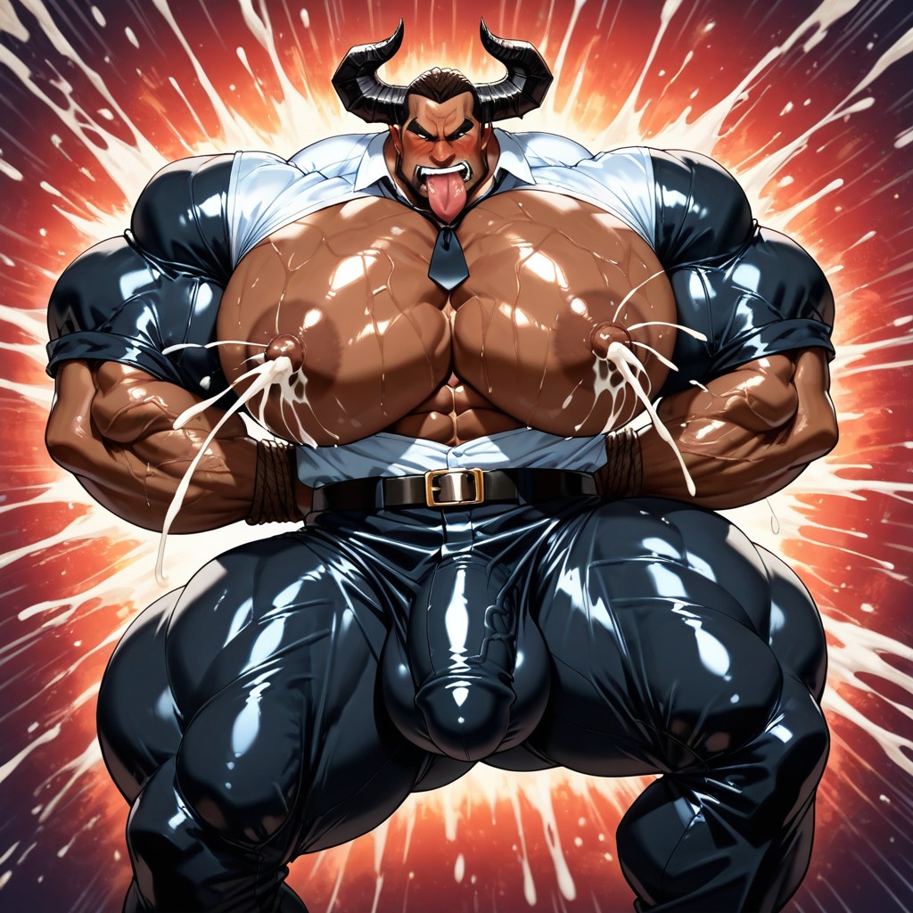 Red Devil Laying Back, Rough Squeeze, Pec Garbbing Porno IA Gay