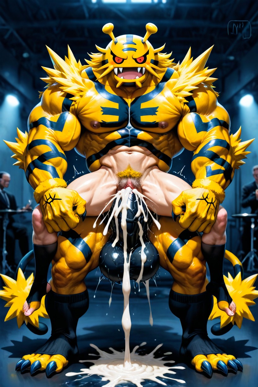 Daddy Transman With Extreme Large Claws, Paw Gloves, Abundant Cum Drains From Pussy AI Gay Porn