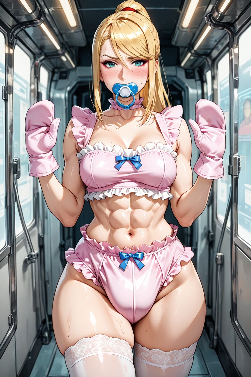 Wearing Pink Mittens, Small Ass, Exposed Crotch AI Porn