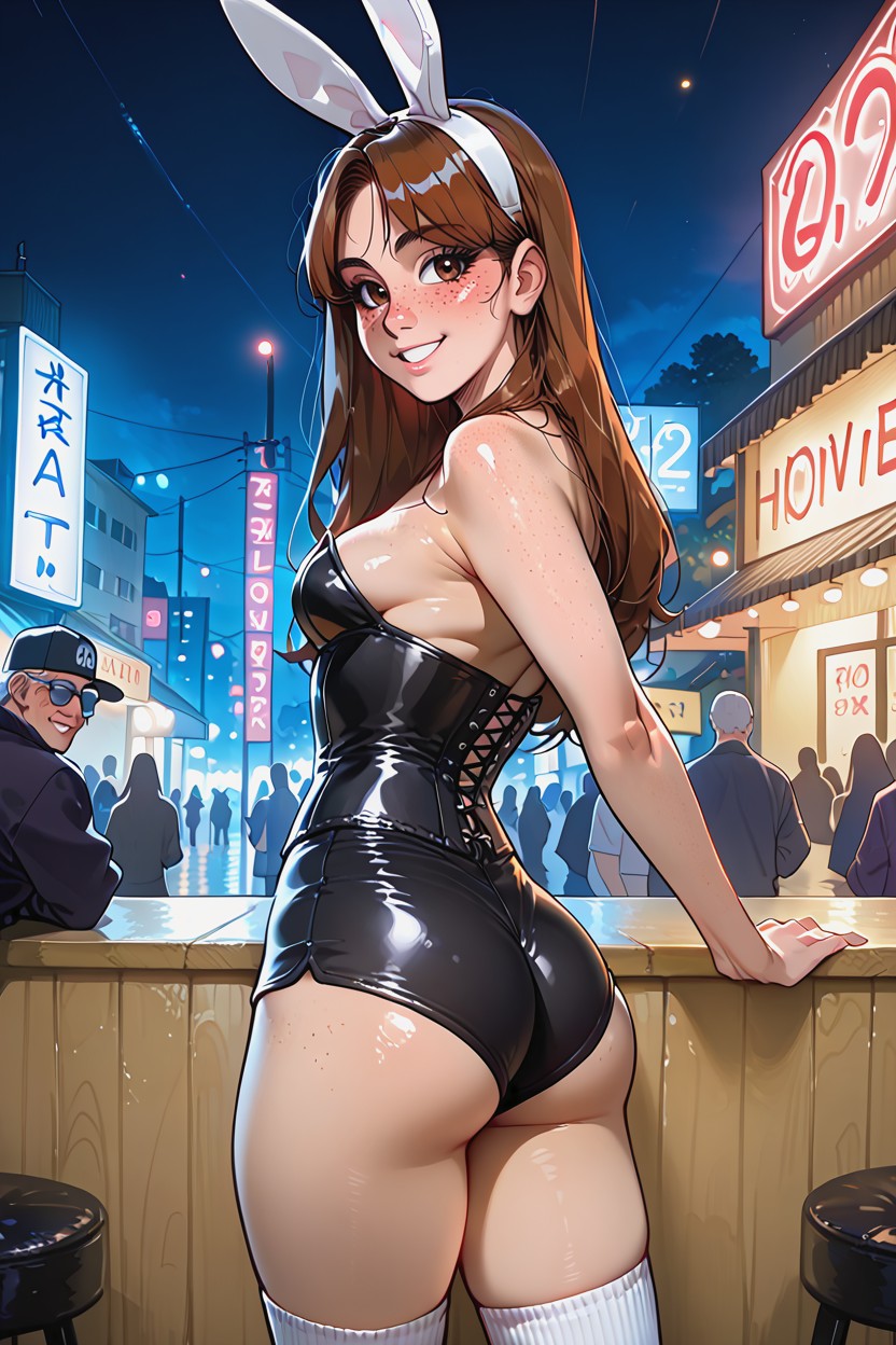 Brown Long Hair, Eyeliner, Pixar Art Style Hentai KI Porno